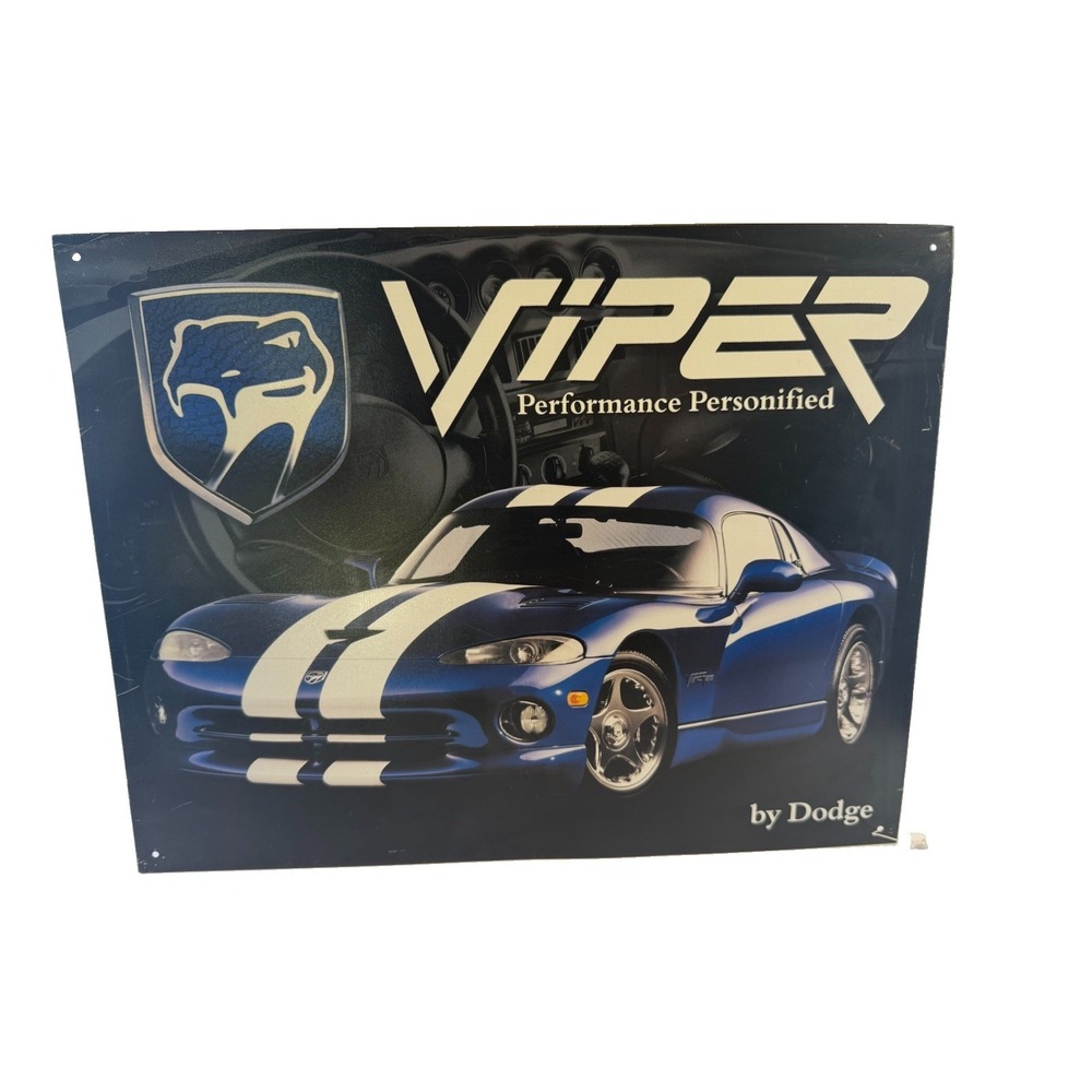 VIPER Performance Personified by Dodge 2000 Sports Car Garage Tin Wall Sign